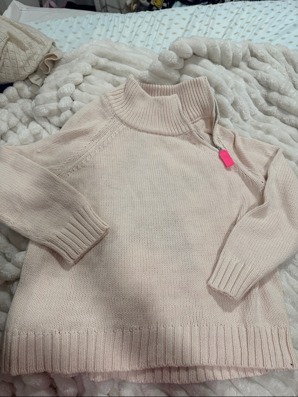 Lisa Todd Soft Pink Ribbed Mock Neck Sweater